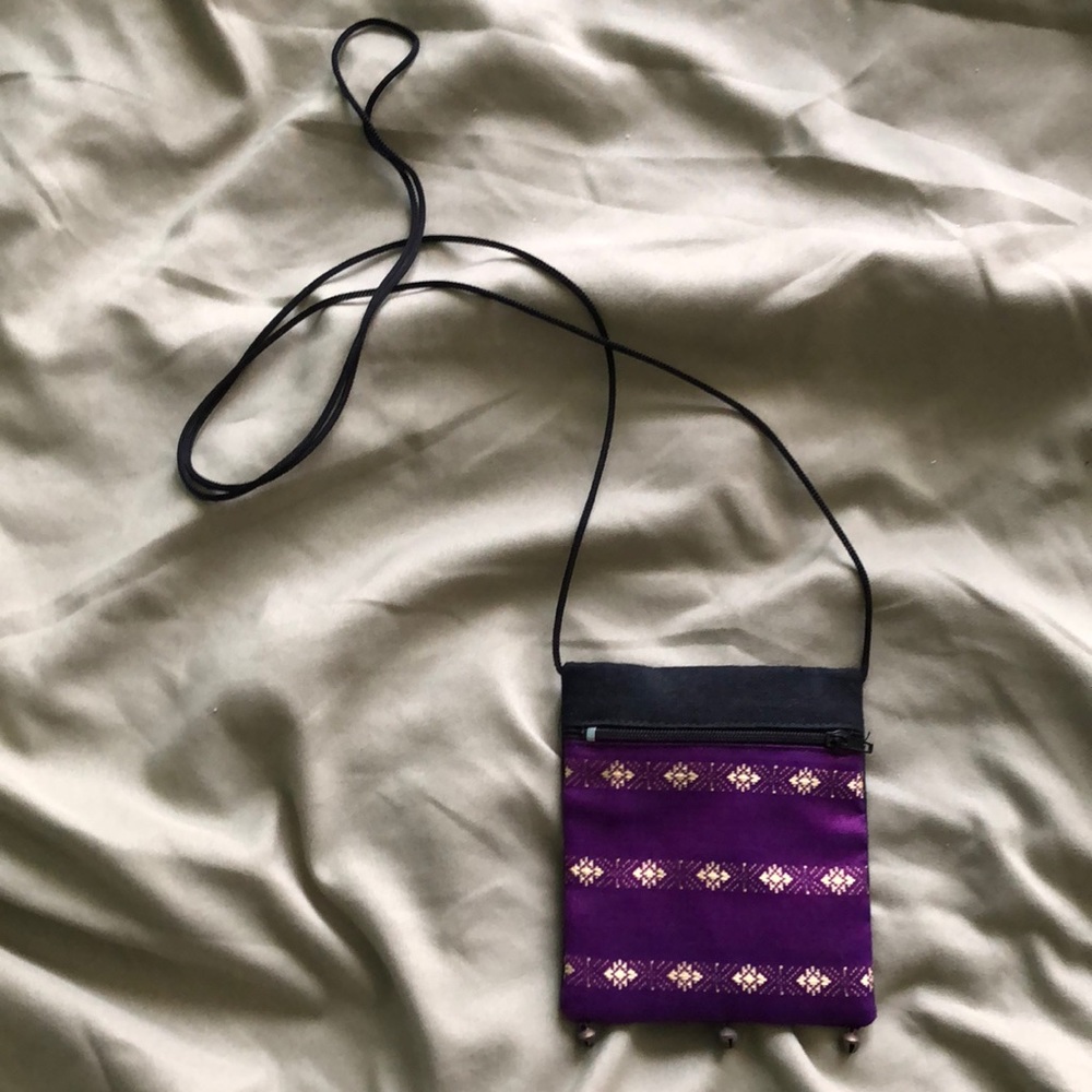 Purple accent bag with bells from Thailand